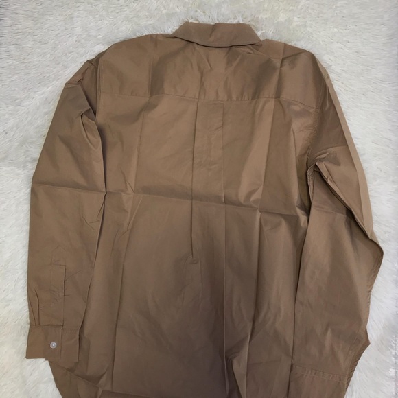 Toteme Tan Cotton Button-Down Shirt - Picture 4 of 5